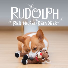 Rudolph The Red-Nosed Reindeer Toys for Dogs - 9" Plush Rudolph Squeaker Dog Toy, Chew Dog Toys - Holiday Toys for Pets, Christmas Dog Toys, Rudolph Dog Toy, Dog Toys for Christmas