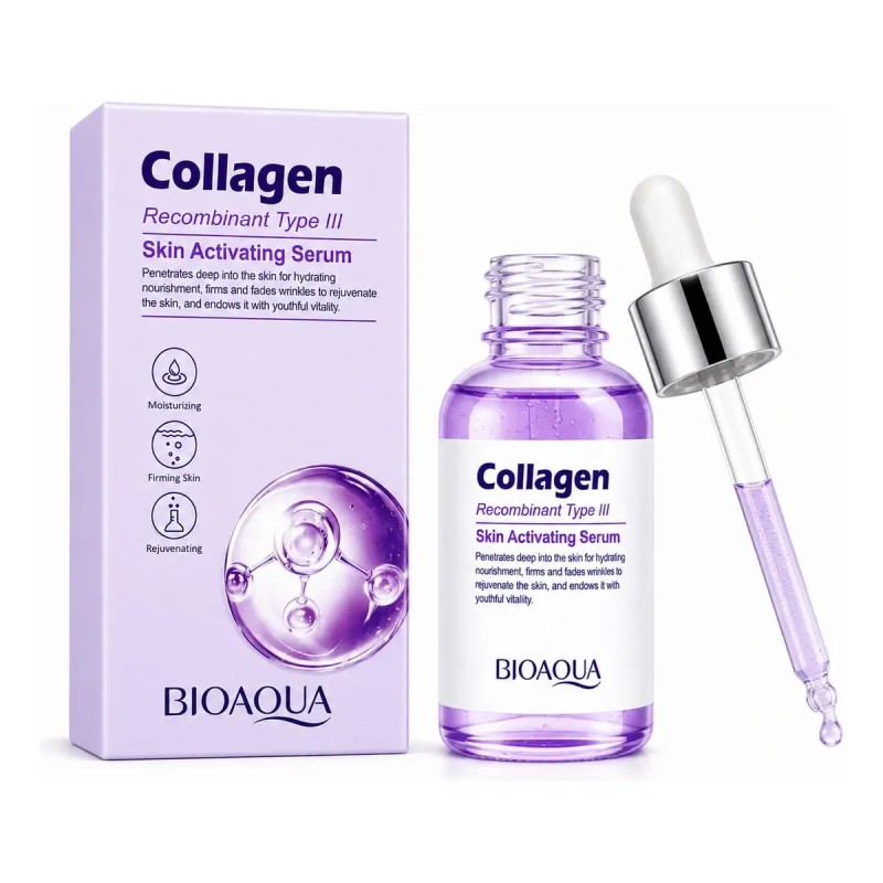 Kit 2 Sérum Facial Bioaqua Colágeno Recombinante Antiedad