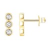 PAVOI 14K Yellow Gold Plated 925 Sterling Silver Post Triple