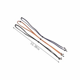 YOUNIEYO 3 Pcs Leather Glasses Straps Adjustable Glasses Chain for Men and Women Universal Glasses Cord Non-Slip Glasses Straps in Black Light Brown Dark Blue 67cm