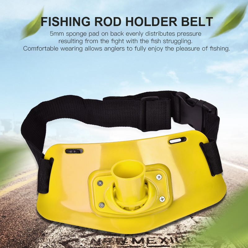 Boat Rock Fishing Rod Pole Holder Adjustable Waist Fighting Belt