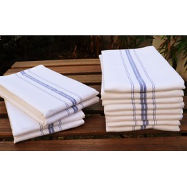 AMOUR INFINI Paños De Cocina A Rayas Farm House | Juego De 12 | 28 X 16 Pulgadas | Paños De Cocina 100% Algodón Hilado En Anillo | Ultra Suave Y Absorbente | Perfecto para Uso Comercial Y Toallas De