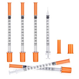 100 Pack 1ml Syringes, 27G 13mm Disposable Lab Syringes, Clear Measurement Markings for Lab Liquid Separation, Pets Feeding Craft Supplies, Individually Wrapped