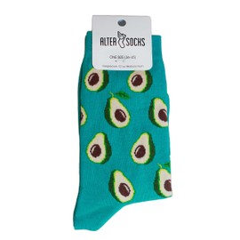 Socks Famous Designs, Paintings & People - Unisex Man Women / Size 36 - 45 / Stockings Socks Socks Stocking Hipster Painting Funny Funny, Avocado, One Size
