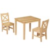 eHemco Kids Table and 2 X-Back Chairs Set Solid Hard
