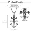 Rofusn Religious Caravaca Double Cross Necklace: Silver Cross Amulet Pendant