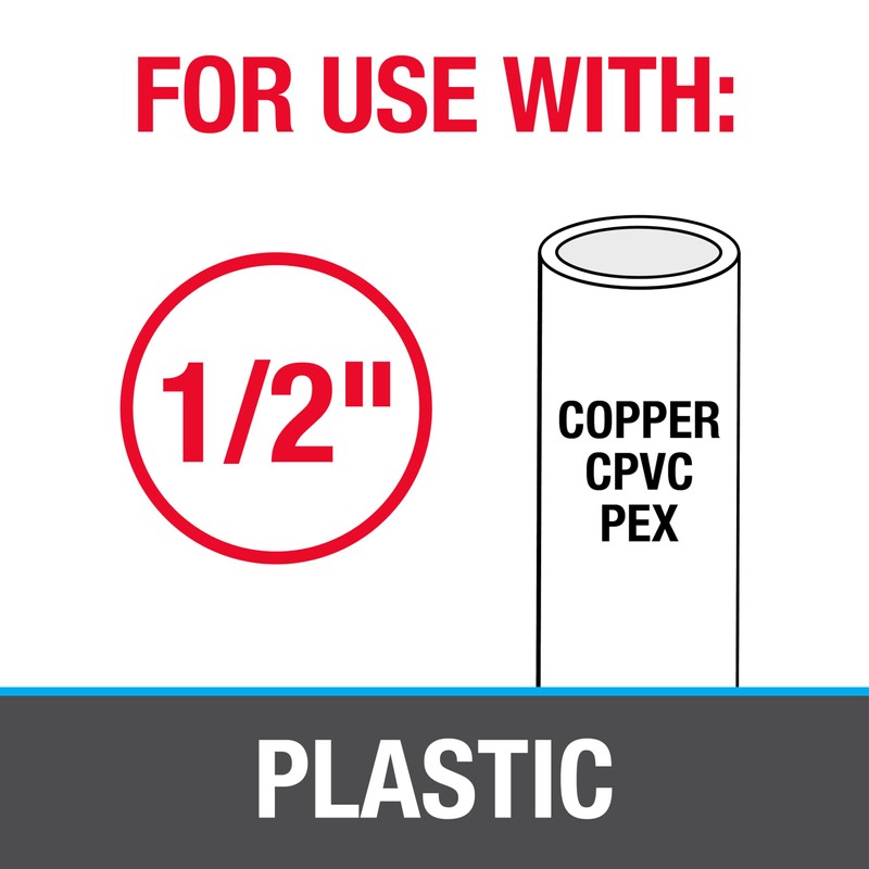 Oatey 33916 Standard Pipe Clamp (6"Polybag), Gray, 1/2"