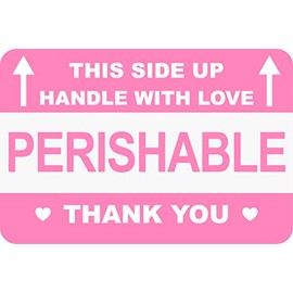 2"x3" 200 PCS Perishable This Side Up Handle with Love Labels Stickers Shipping Mailing Cartons Envelops Adhesive Labels