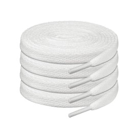 Endoto 2 Pairs Shoelaces: Flat Shoe Laces Suitable for VEJA Esplar, Campo, V-10, V-12, V-15, Rio Branco, SDU, Urca, Minotaur, Venturi, Nova Shoes - Durable and Lightweight, White