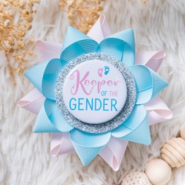 3 PACK Keeper of the Gender Pin, Pink and Blue Gender Reveal Party Decorations, Boy or Girl Pins, Gender Reveal Ideas, Gender Reveal Decoration