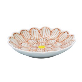 有田焼 渓山窯 菊型 3寸小皿 錦牡丹