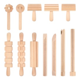 Kisangel 1set Wooden Tools Tool Set Pottery Tools Wood Hand Rollers for Clay for Kids Arts Crafts Christmas Birthday Favors