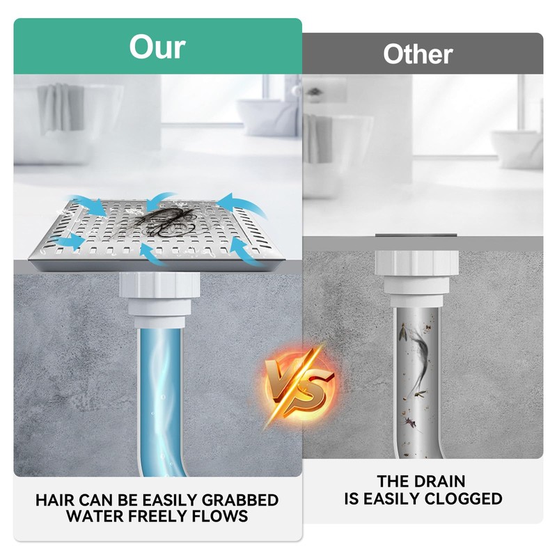 USAHANKE Drain Hair Catcher for Bathroom Sink,4.8" Stainless Steel and