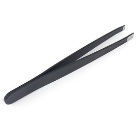 Straight Black Metal Tweezer 1P for Eyebrow Trimming and Hair Removal Peach Fuzz Removal 11ea