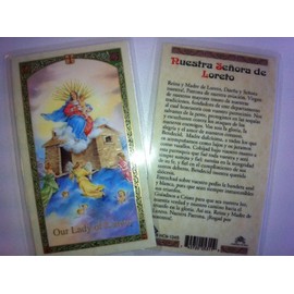 Holy Prayer Cards For Senora de Loreto (Our Lady of Loreto) in Spanish
