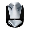 HISDERN TL-03S Plain Shiny Necktie Square Set, Men's, Formal Business,