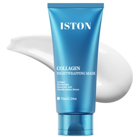 ISTON Collagen Night Wrapping Mask for Glass Skin - Elasticity& Hydration Boost,Reduces Dullness&Radiant Skin| Easy Peel-Off Collagen Face Mask Skin Care