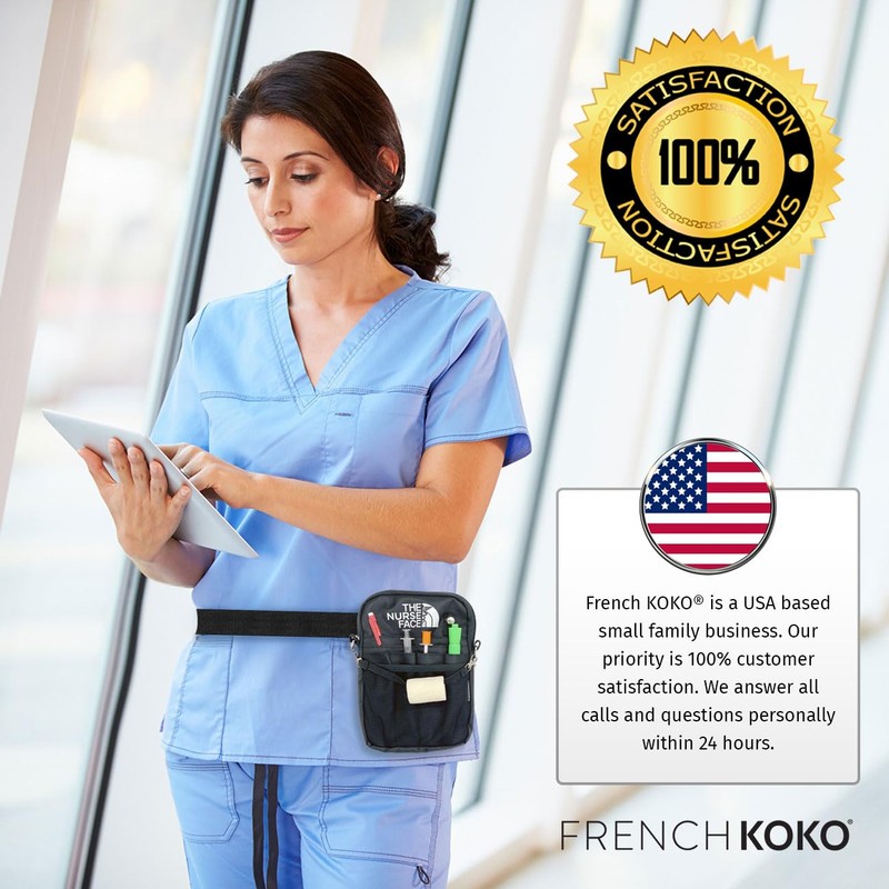 French KOKO Medical Nurse Fanny Pack, The Nurse Face, Vertical