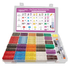 Nayoto 1011pcs Car Fuse Kit – 410pc Standard, 410pc Mini & 185pc Micro Fuses (2a-40a). Includes 2 Pullers, 2 Testers & 2 Clips. Works with Cars, Trucks, Rvs, Boats & Motorcycles (1011)
