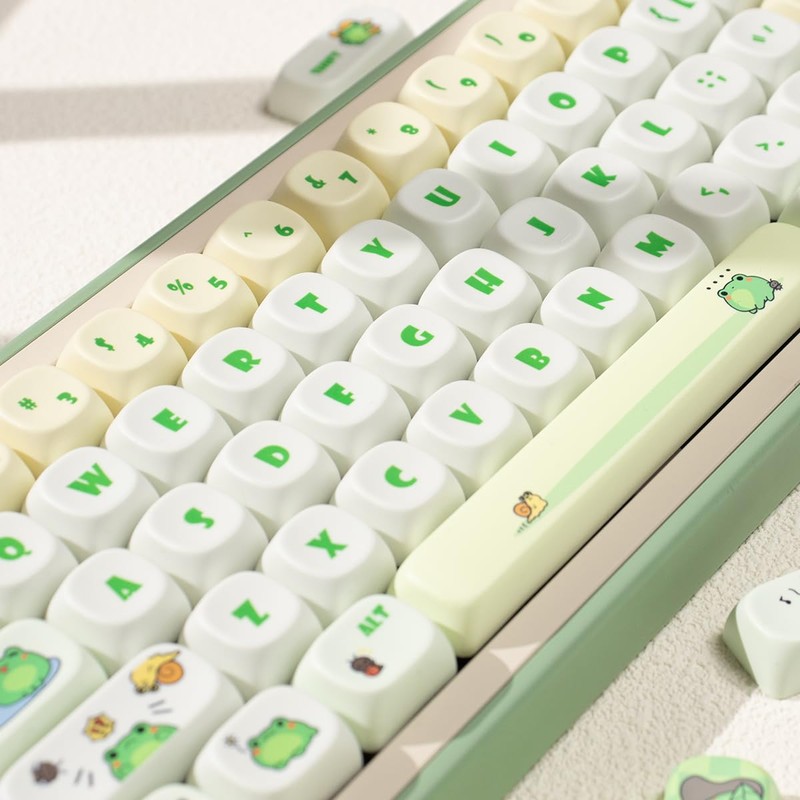 Sumgsn PBT Keycaps, Moa Profile Keycap, Cute Round Kawaii Keyboard