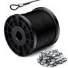 TOOGOND 328FT 304 Stainless Steel Wire Rope Cable, Black Vinyl