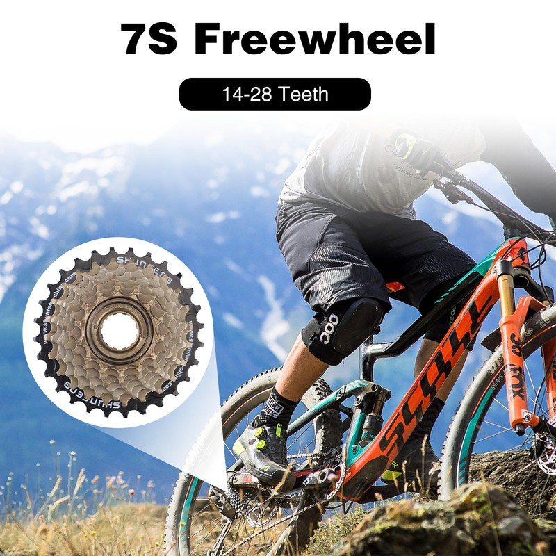 WEEROCK Bike Freewheel 7 Speeds, 14-28T Threaded Freewheel Screw On