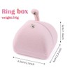 Pink Velvet Ring Box Double-open Ring Box for Proposal Engagement