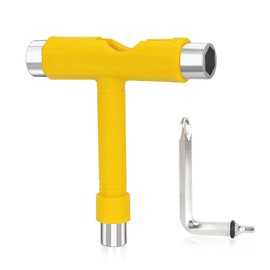 YOUSHARES Skateboard Tool, T-Bone Roller Skate Tool new, Multi T Tool For Skateboard T-type Tool (Yellow)