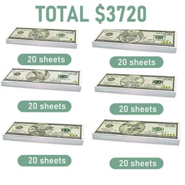 Play Money Dollar, Fake Money Dollar Notes, Full Print Old Style Dollars, Prop Money, Fake Money Notes, 120 Pieces Mixed Dollars, Play Money for Children Shops, Fake Money Notes, Dollar Bills