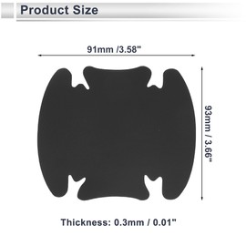 RATCHROLL 4 Pcs Universal Car Door Handle Cup Cover Adhesion Door Protection Door Bowl Sticker Scratch Protector 93x91mm Matte Black PVC