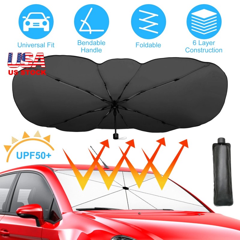Foldable Car Umbrella Cover Protect Vehicle from UV Sun UPF50+