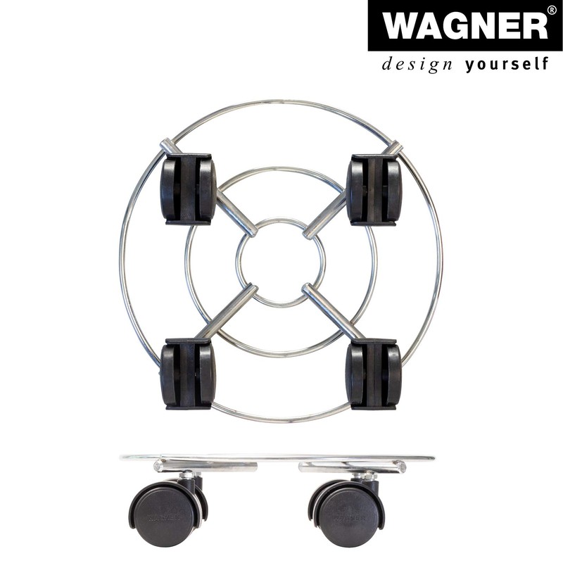 WAGNER Pflanzenroller CHROME Ø 23 x 6,5 cm I Pflanzenroller