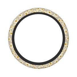 Daisy Steering Wheel Cover for Women Men, Universal 15 Inches Car Steering Wheel Protector Anti-Slip Sweat Absorption Car Accessories for Auto Truck SUV