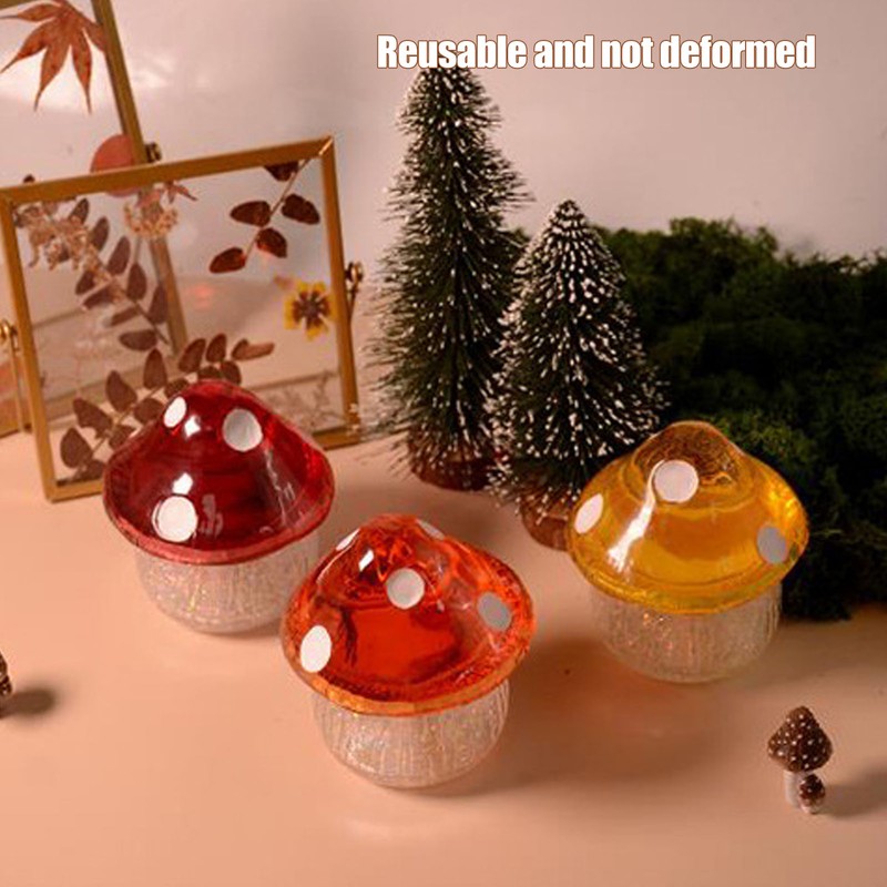 Mushroom Jar Silicone Molds Easy Demoulding Flexible Reusable Container Box