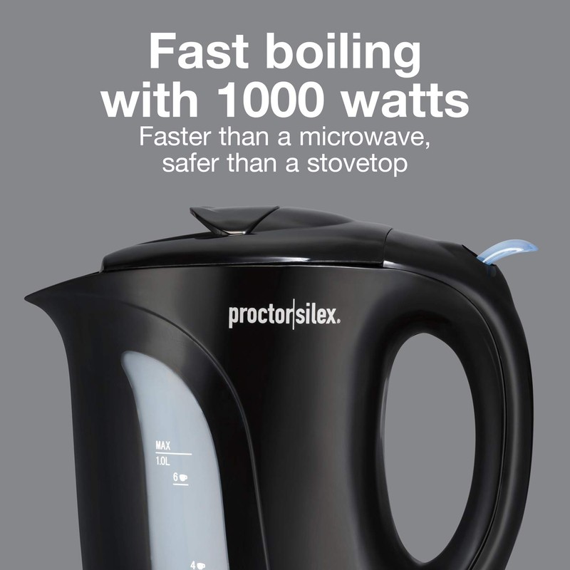 Proctor Silex Electric Tea Kettle, Water Boiler & Heater Auto-Shutoff