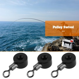 Briny River 50PCS Pulley Swivel 22x10mm Fishing Plastic Fork Hook Separator, Aperture 1.5mm for Sea Fishing Rig Anti-entanglement Design, Black