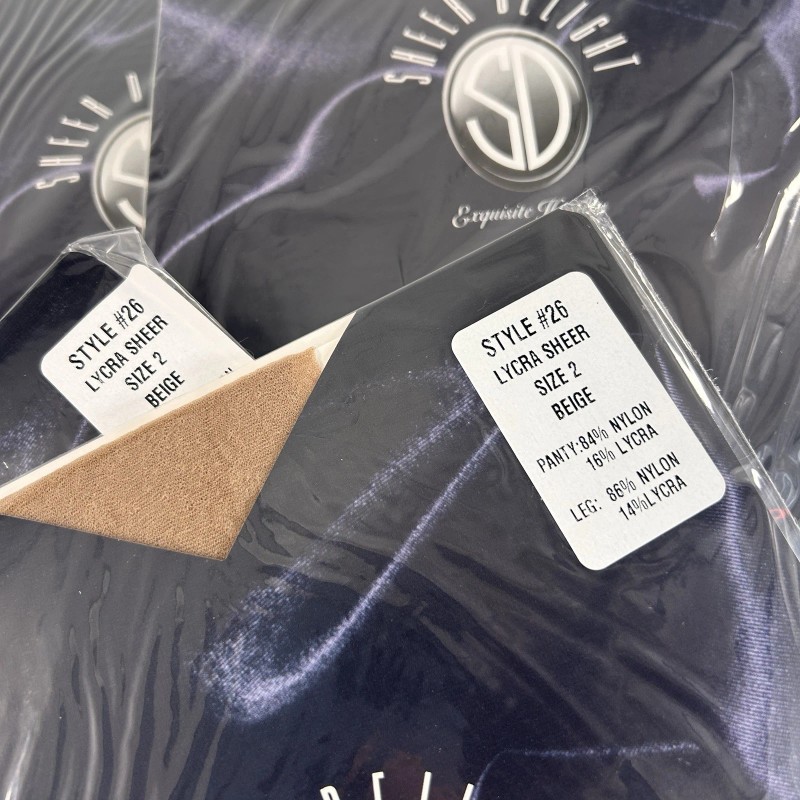 Exquisite 6 Pair Pantyhose Lot Women Size 2 BEIGE Hosiery