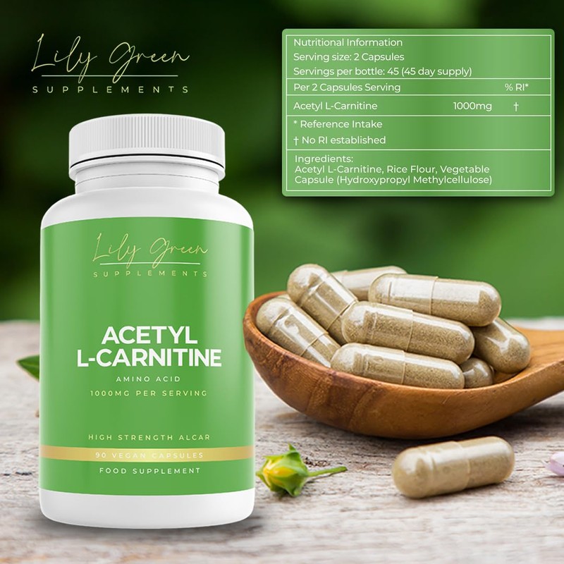 Lily Green Acetyl l Carnitine Capsules | 1000mg Per Serving