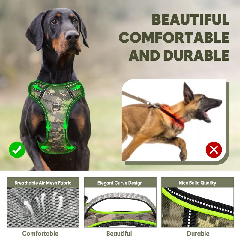 Light Up Dog Harness No Pull LED Harness, Escape Proof