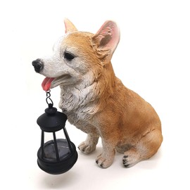 MONMOB Guardian Dog Solar Statues Cute Corgi Solar Light for Outdoor Garden Christmas Decor Lawn Decor Patio Balcony Yard Ornament Corgi Gifts Ideal Gifts for Women, Mom or Birthdays