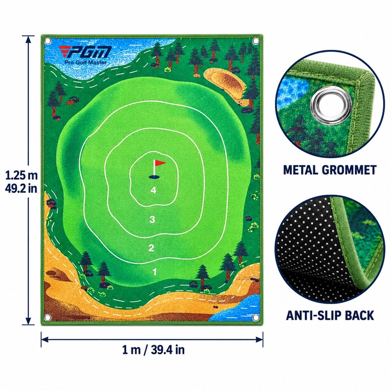 PGM DJD040 Golf Chipping Practice Target Mat with 10 Velcro