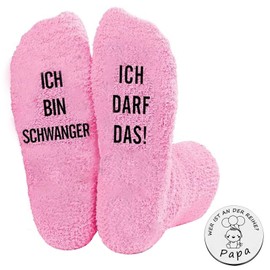 NewZC Gifts for Expectant Mum Ideas Pregnancy Socks Set Women Non-Slip Coral Velvet Pink Expectant Mum Socks with Funny Decision Coin for New Parents, pink