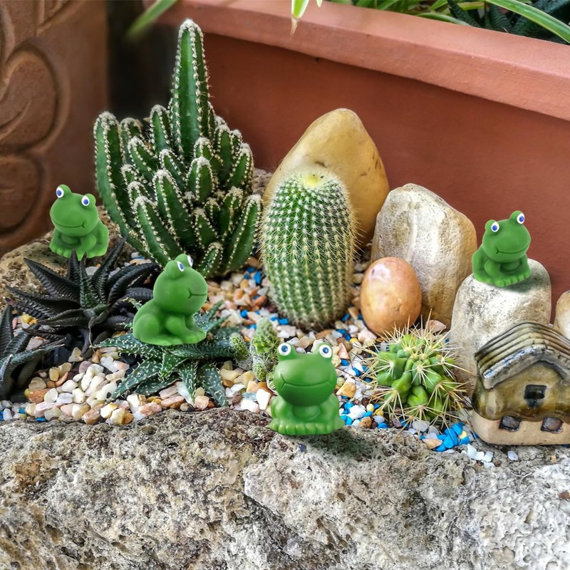 50Pcs Mini Resin Frogs Miniature Tiny Frogs Figurines Garden Decor