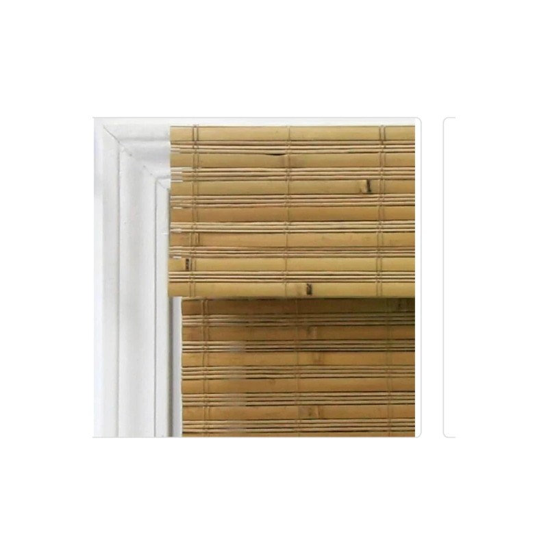 Home Decorators Collection Modern Farmhouse Honey Flat-Weave Cordless Bamboo Shade