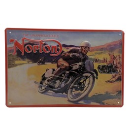 Norton Motorcycles Motorcycle Workshop Vintage Retro Tin Sign Advertising Brand Sign Magnetic Metal Sign Advertising Sign Wall Sign