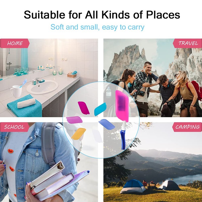 V-TOP 6 Pack Toothbrush Covers, Silicone Electric Toothbrush Cover Cap,