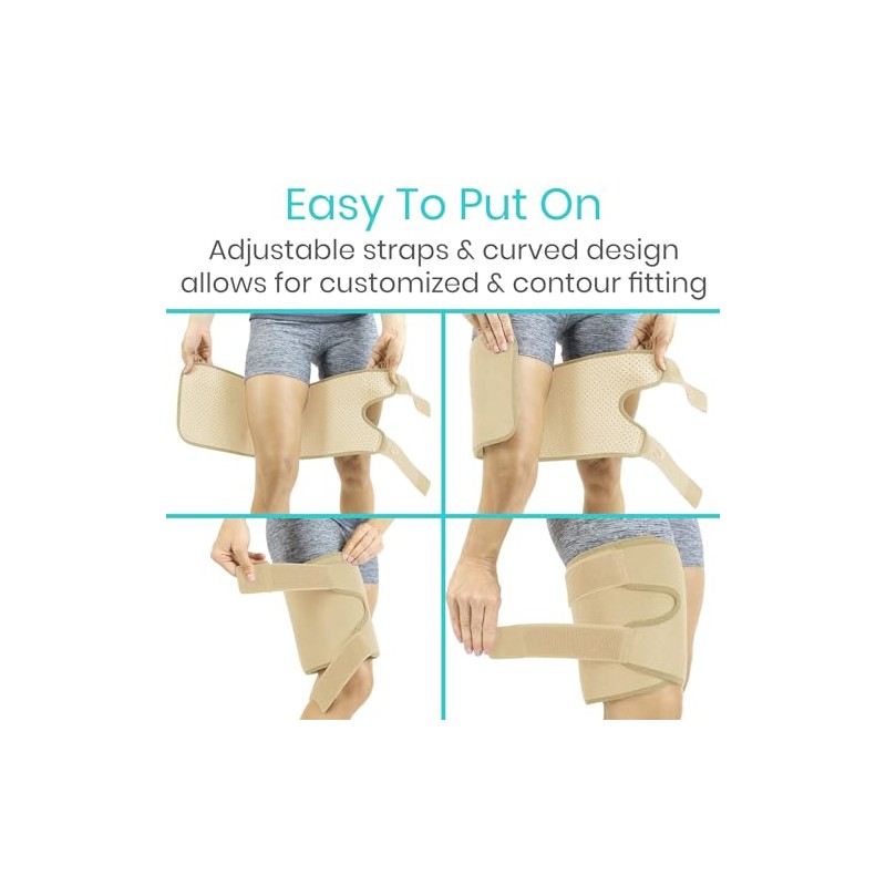Vive Thigh Brace - Hamstring Quad Wrap - Adjustable Compression