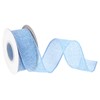 MECCANIXITY Burlap Ribbon Fabric Wired Edge Ribbons Light Blue 1-1/2
