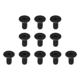 PATIKIL #6-32 x 1/4 Inch Flat Head Socket Cap Screws, 10 Pack Flat Countersunk Bolts Hex Socket Drive Machine Screws Full Thread Coarse Thread UNC Black Oxide Grade 10.9