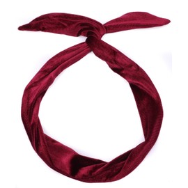 Mytoptrendz® -Wire Headband Stylish Retro Bandeau Twist Bow Hair Band Headband 40s 50s Rockabilly Head Wrap (Maroon Wine)